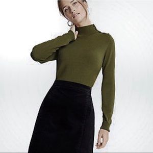 ANN TAYLOR Button Shoulder Turtleneck Sweater